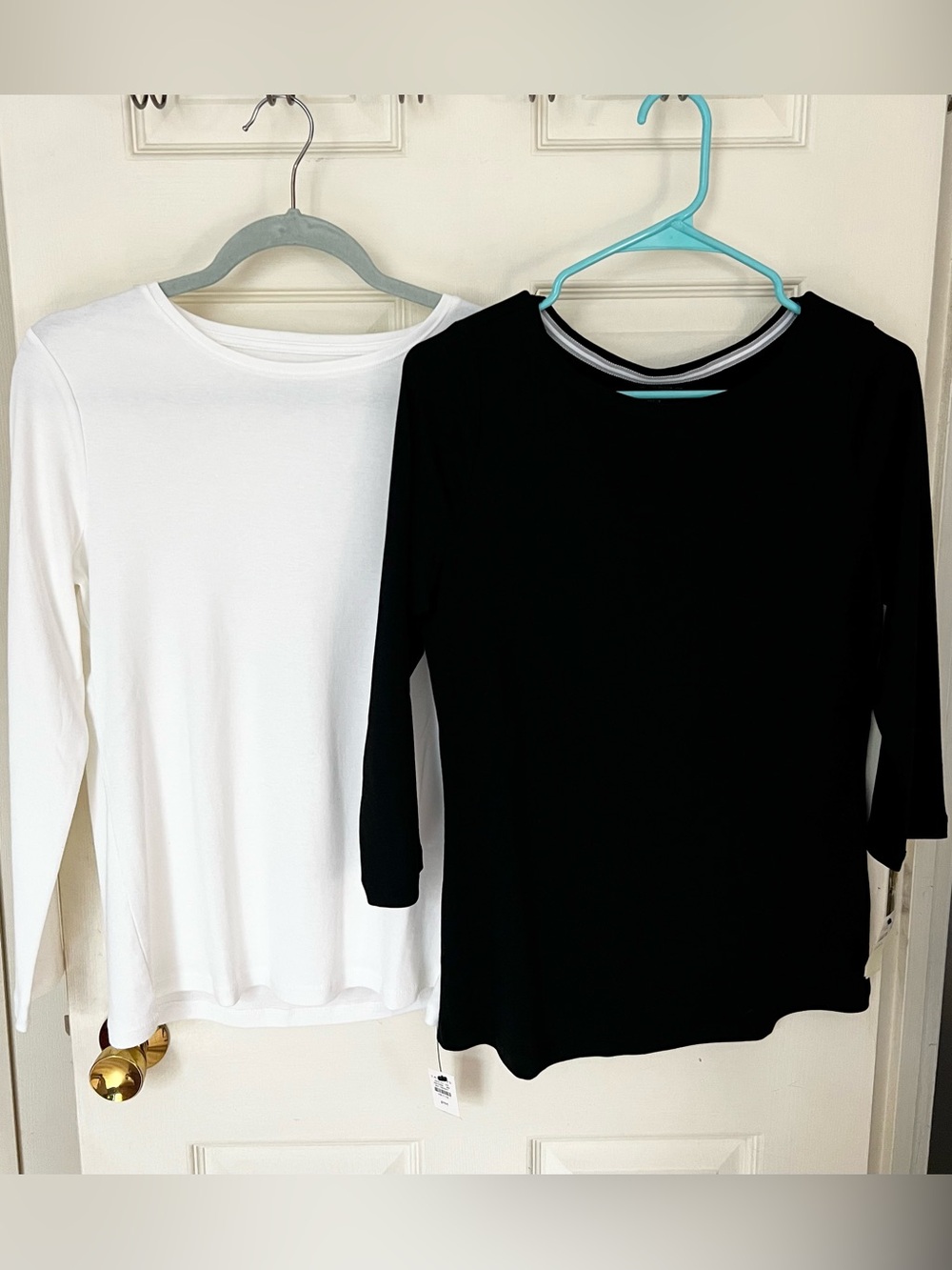Two Talbots Women’s 100% Pima Cotton Tees Long Sleeve & 3/4 Sleeve NWT Size PM